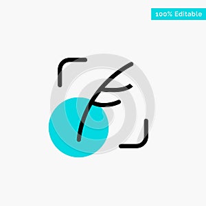 Twitter, Feather, Bird, Social turquoise highlight circle point Vector icon