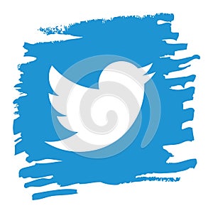 Twitter icon grunge style vector