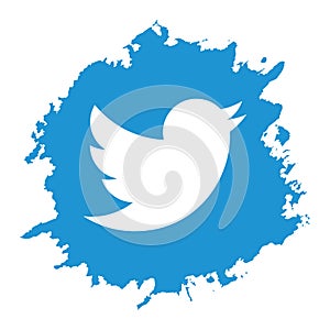 Twitter icon grunge style vector