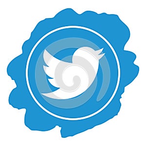Twitter icon grunge style vector