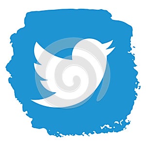 Twitter icon grunge style vector