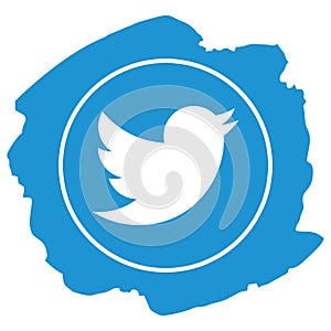 Twitter icon grunge style vector