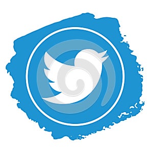 Twitter icon grunge style vector