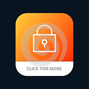 Twitter, Lock, Locked Mobile App Button. Android and IOS Line Version
