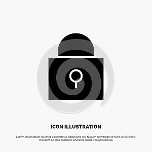 Twitter, Lock, Locked solid Glyph Icon vector