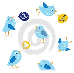 Twitter message birds set