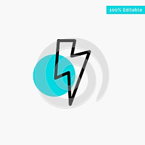 Twitter, Power, Media turquoise highlight circle point Vector icon