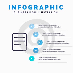 Twitter, Text, Chat Line icon with 5 steps presentation infographics Background