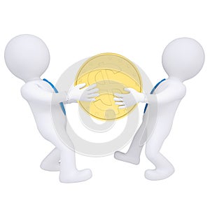 Two 3d people share money