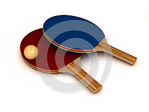 Two 3d ping-pong rackets