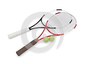 Two 3d tennis rackets