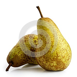 Two abate fetel pears isolated on white.