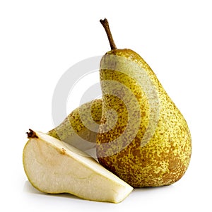 Two abate fetel pears isolated on white.