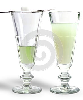 Two absinthe glasses photo