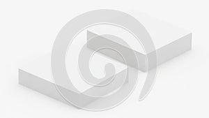 Two abstract rectangular blocks positioned diagonally against a plain background