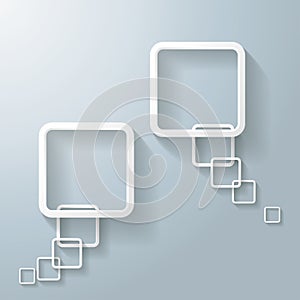 Two Abstract White Rectangle Speech Bubble