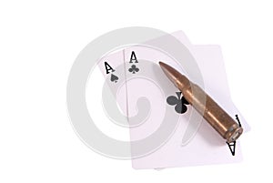 Two aces and rifle bullet