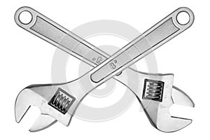 Two adjustable wrench crosswise photo