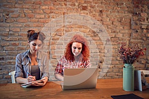 Two adolescents learning lesson for college photo