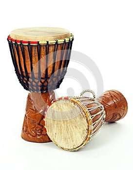 Two African djembe drums