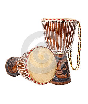 Two African djembe drums