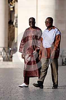 Two africans with characteristic clothes