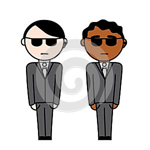Two agents in suit.