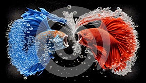 Two agressive beta fish