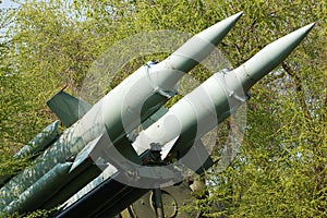 Two aimed rockets