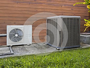 Two air conditioning heat pump photo