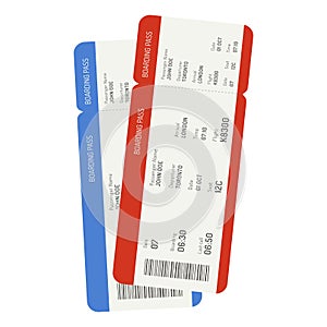 Two airline boarding pass