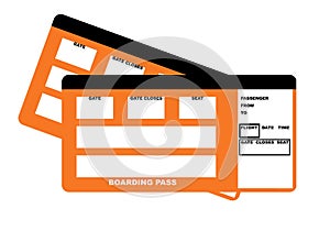 Two airline boarding pass tickets