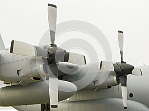 Two airplane engines wing mounted