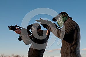 Two airsoft players photo