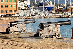 Old Naval Cannons - Port of La Spezia Italy