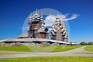 Two ancient wooden orthodox churches of Kizhi Pogost