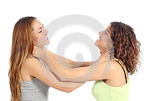 Two angry women fighting