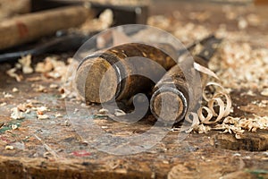 two antique chisels