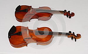 Two antique violins of a different size