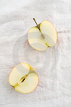 Two apple halves