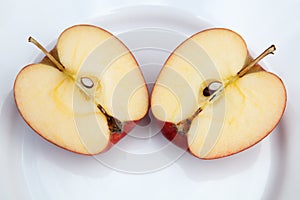 Two apple halves