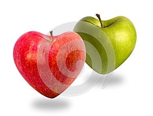 Two apples as healthy food symbol
