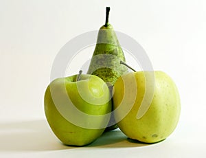 Two apples and pear