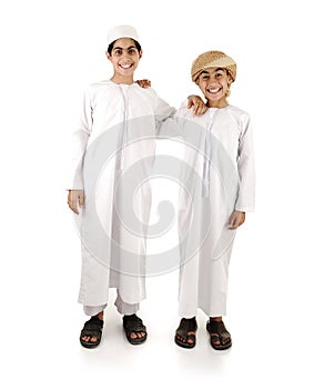 Two arabic friends isolated