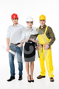 Two architects and workman