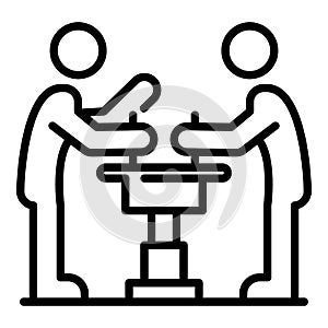 Two arm wrestle icon, outline style