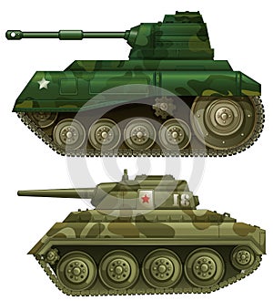 Two armoured tanks