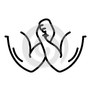 Two arms wrestle icon, outline style photo