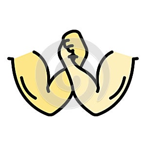 Two arms wrestle icon color outline vector photo