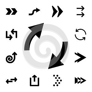 Two arrows around, update flat vector icon in arrows pack